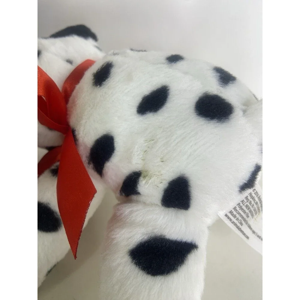 Animal Adventures Dalmatian Dog Puppy Plush Stuffed Animal Red Bow 2016 NEW